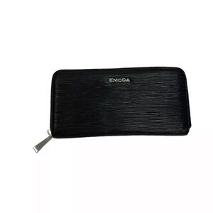 EMODA Long Wallet Black Silver Zip Around